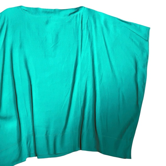 Diane Von Furstenberg Women’s Sz S Green Short Sleeve Top Blouse Beonica - Picture 11 of 12